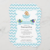 Zickzack Affe in der Babyboje Babydusche Einladung (Vorne/Hinten)