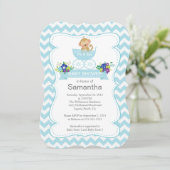 Zickzack Affe in der Babyboje Babydusche Einladung (Stehend Vorderseite)