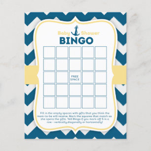 Zickzack Anchor Nautical Baby Bingo Card