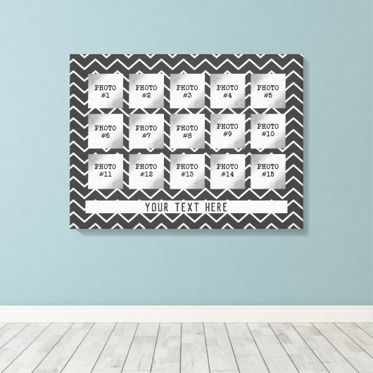 Zickzack änderbares Grau und Weiß, 15 Fotomaterial Leinwanddruck (Insitu (Holzboden))