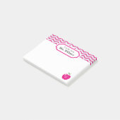 Zickzack Apple-Mit Monogramm-Lehrer in Pink Post-it Klebezettel (angewinkelt)