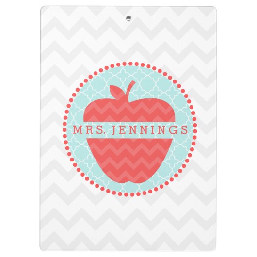 Zickzack Apple Quatrefolienlehrer-Zwischenablage Klemmbrett (Rückseite)