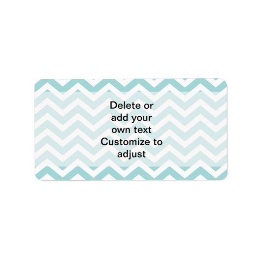 Zickzack Aqua-Muster Adressaufkleber (Vorne)