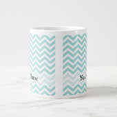 Zickzack Aqua-Muster Jumbo-Tasse (Vorderseite)