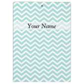 Zickzack Aqua-Muster Klemmbrett (Rückseite)