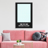 Zickzack Aqua-Muster Leinwanddruck (Insitu (Wohnzimmer))