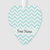Zickzack Aqua-Muster Ornament (Vorderseite)