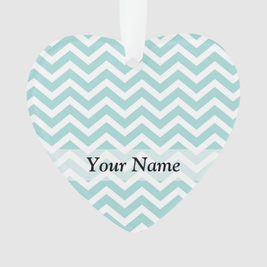 Zickzack Aqua-Muster Ornament (Vorderseite)