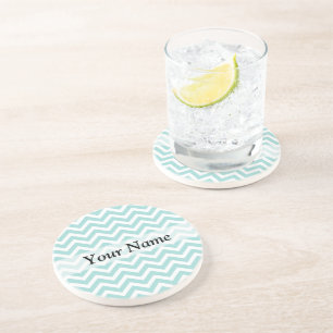 Zickzack Aqua-Muster Sandstein Untersetzer