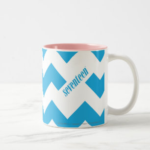 Zickzack-Aqua Zweifarbige Tasse