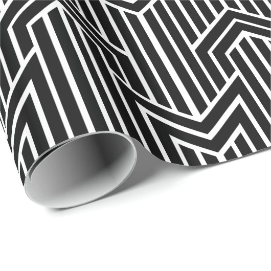 Zickzack Art Deco benutzerdefinierbarer Hintergrun Geschenkpapier (Rolleneckpunkt)