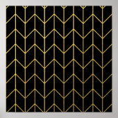 Zickzack auf schwarzem Hintergrund Moderner Chic Poster (Vorne)