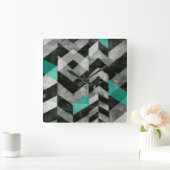 Zickzack Ausschluss II Quadratische Wanduhr (Zuhause)