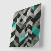 Zickzack Ausschluss II Quadratische Wanduhr (Winkel)