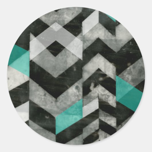 Zickzack Ausschluss II Runder Aufkleber (Vorderseite)