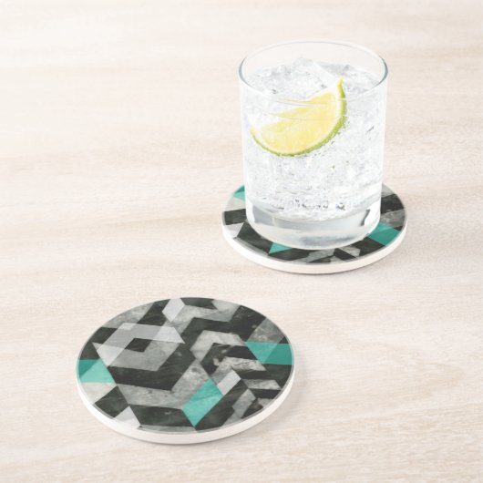 Zickzack Ausschluss II Sandstein Untersetzer (Seite)