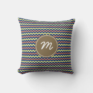 Zickzack Aztec-Muster-Monogramm Kissen