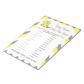 Zickzack Baby-Duschspiel Gelb & Grau 2 Notizblock (angewinkelt)