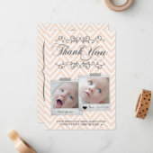 Zickzack Baby-Fotos Vielen Dank Hinweis Karten (Vorderseite/Rückseite Beispiel)