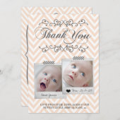 Zickzack Baby-Fotos Vielen Dank Hinweis Karten (Vorne/Hinten)