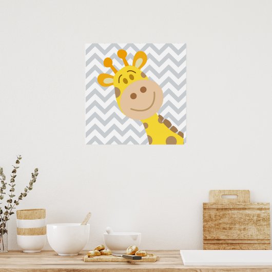 Zickzack Baby Giraffe Kinderzimmer Wall Art Poster (Küche)