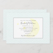 Zickzack Babydusche auf Mond und Stars | AQUAMARIN Einladung (Vorne/Hinten)