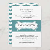 Zickzack Babydusche Einladung (Vorne/Hinten)