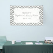 Zickzack Babydusche in Grau und Pastellrosa Banner (Messeveranstaltung)