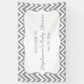 Zickzack Babydusche in Grau und Pastellrosa Banner (Vertikal)