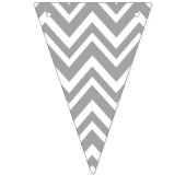 Zickzack Babydusche in Grau, Weiß und Pastellrosa Wimpelkette (Zweite Fahne)