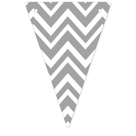 Zickzack Babydusche in Grau, Weiß und Pastellrosa Wimpelkette (Zweite Fahne)