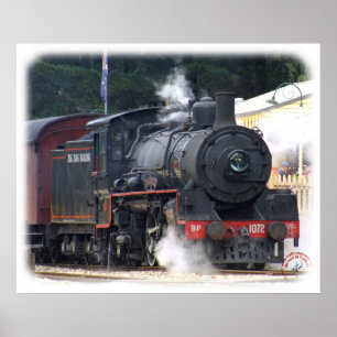 Zickzack-Bahndampf-Lokomotive 9J53D-14 Poster