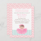 Zickzack Ballerina Girl Kinderdusche Einladungen (Vorne/Hinten)