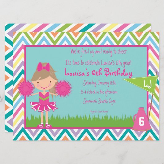 Zickzack Beifall-Party Einladung (Vorne/Hinten)