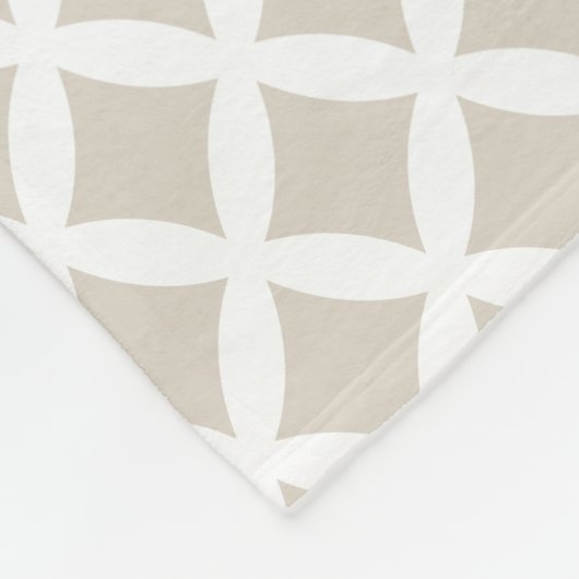 Zickzack, beige und rosa Monogramm Fleecedecke (Ecke)