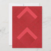 Zickzack, benutzerdefinierbares rotes Kartendesign Save The Date (Vorderseite)