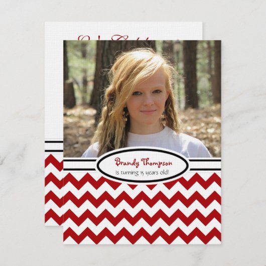 Zickzack: Bild:Party Einladung (Vorne/Hinten)