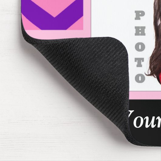 Zickzack Bildvorlage in Rosa Mousepad (Ecke)