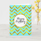 Zickzack Birthday-Gold | Leer Karte (Gelbe Blume)