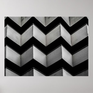 ZICKZACK BLACK UND WEISS-PAPIER POSTER