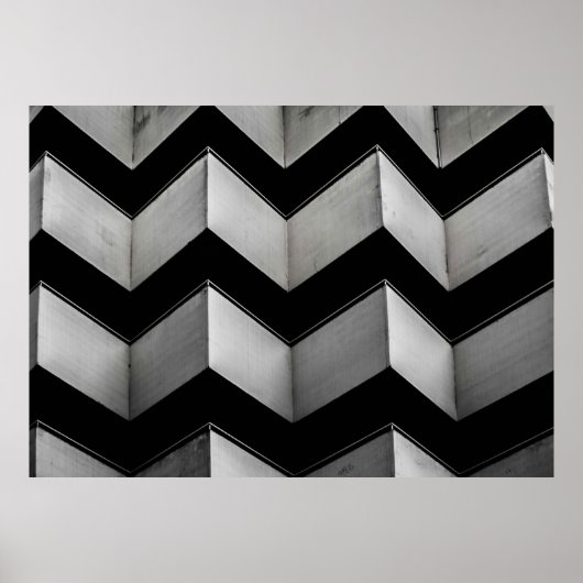 ZICKZACK BLACK UND WEISS-PAPIER POSTER (Vorne)