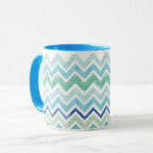 Zickzack blaue Tasse (Vorderseite Links)
