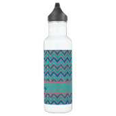 Zickzack blaue Töne Edelstahlflasche (Rechts)