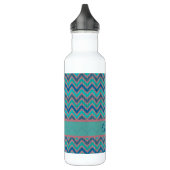 Zickzack blaue Töne Edelstahlflasche (Links)