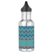 Zickzack blaue Töne Edelstahlflasche (Links)