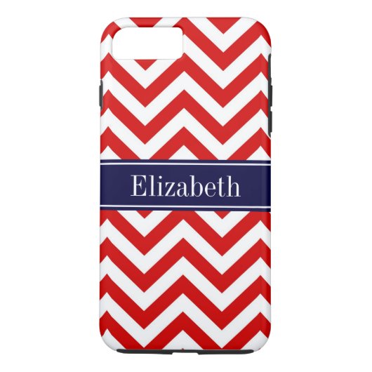 Zickzack blauer Name Monogram Case-Mate iPhone Hülle (Rückseite)