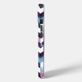 Zickzack blauer rosafarbener Marmor Case-Mate iPhone Hülle (Rückseite / Links)