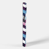 Zickzack blauer rosafarbener Marmor Case-Mate iPhone Hülle (Rückseite / Rechts)