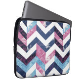 Zickzack blauer rosafarbener Marmor Laptopschutzhülle (Vorne Rechts)
