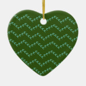 Zickzack blaues Herz Keramik Forest Green Ornament (Vorne)